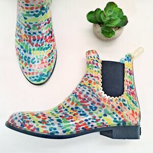 Jack Rogers Sallie Print Ankle Rain Boot in MulticolorConfetti  Size 6